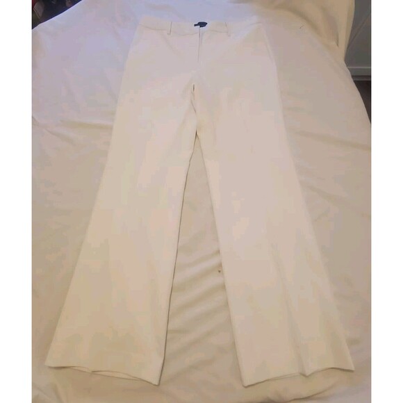 Talbots Windsor Womens Wide Leg Trouser Pants White Sz 10 - Picture 1 of 10